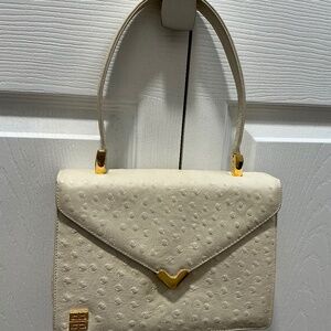 Givenchy vintage ostrich cream handbag